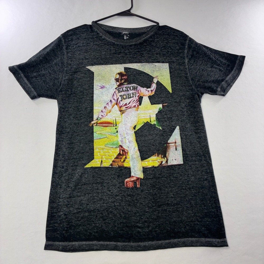 603 Rock Elton John Farewell Yellow Brick Road Tour Shirt M Gray Graphic Tee